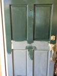 It was easier than I thought to paint with the door still on the hinges...